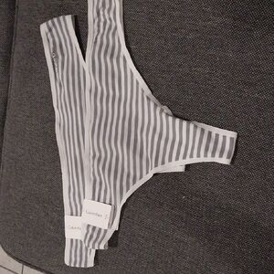 2pairs Calvin Klein Gray Striped Panties
